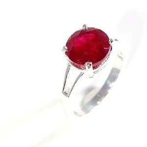 3.00 CT Natural Ruby Pure Silver Ring